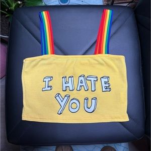 Super cute Rainbow Yellow Tank Top Edgy Summer Tank